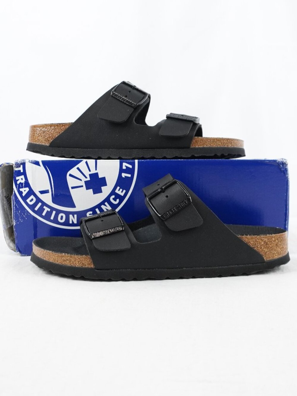 Birkenstock Arizona Birko-Flor Black Sandals US Size Women's 8/Men's 6 (1019069)